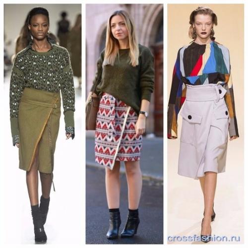 Теплая юбка с запахом. Юбка «карандаш» с запахом на 2019 год: варианты на фото 11