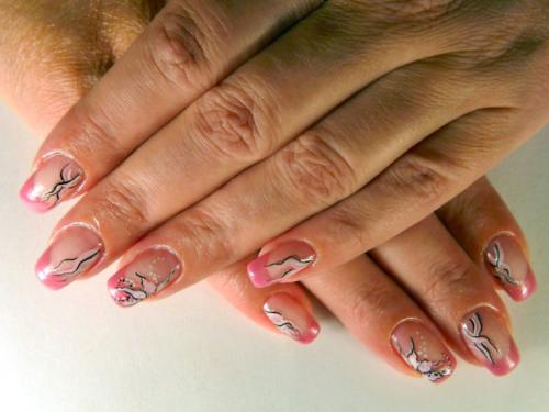 Черно розовый френч. Розовый френч — 85 фото лучшей альтернативы классике