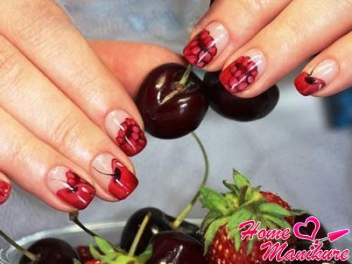 Темно малиновый маникюр. Летнее настроение с малиновым маникюром