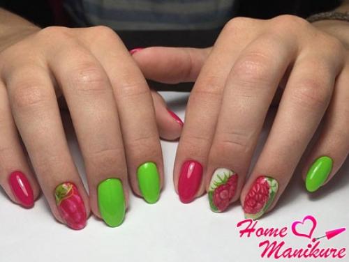 Темно малиновый маникюр. Летнее настроение с малиновым маникюром