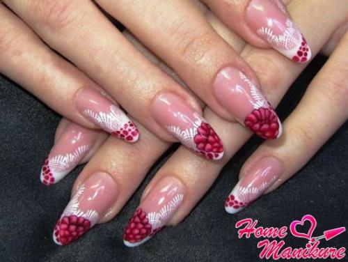 Темно малиновый маникюр. Летнее настроение с малиновым маникюром