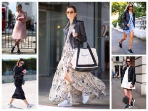 Кроссовки и платье. Платье с кроссовками – стильный тренд последних лет
