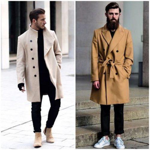 Как носить мужское пальто с кроссовками. Под какую одежду носить мужское пальто