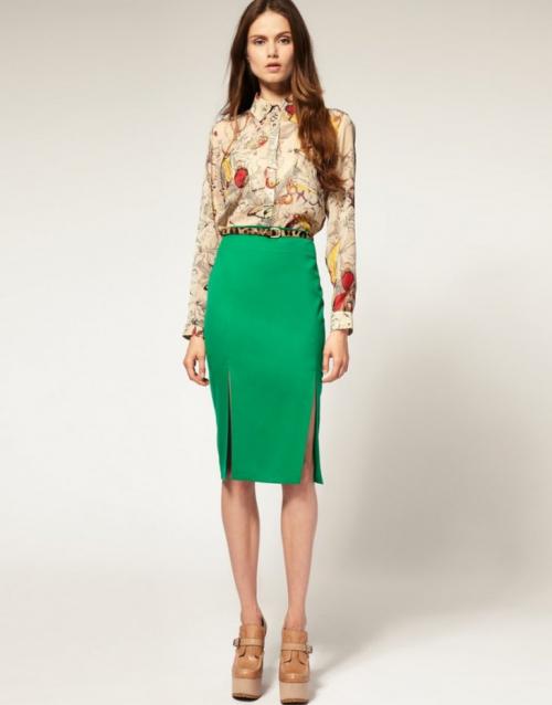 Комплект с зеленой юбкой. Зеленая юбка — с чем лучше носить и как под нее подобрать свой гардероб. 88 фото-идей