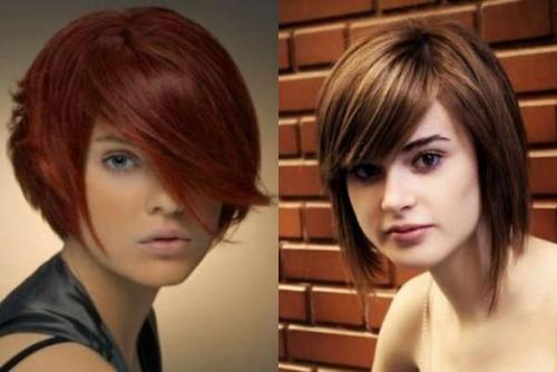 Челки косые. Косая челка