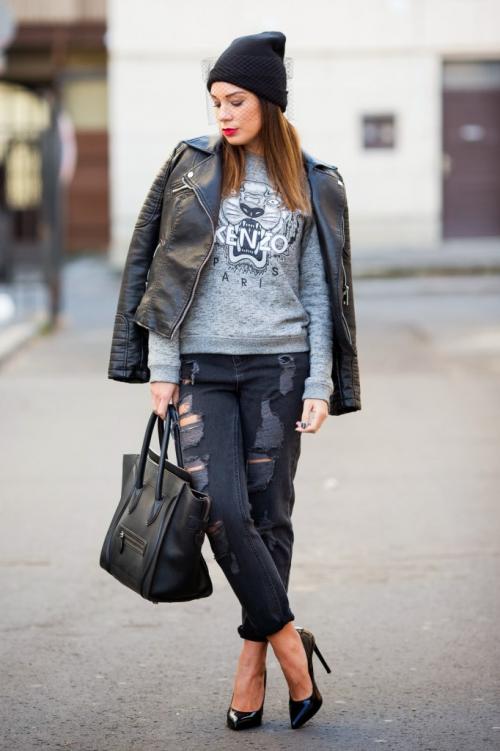 Как носить рваные джинсы осенью. [:RU]Как носить рваные джинсы осенью и зимой.[:]