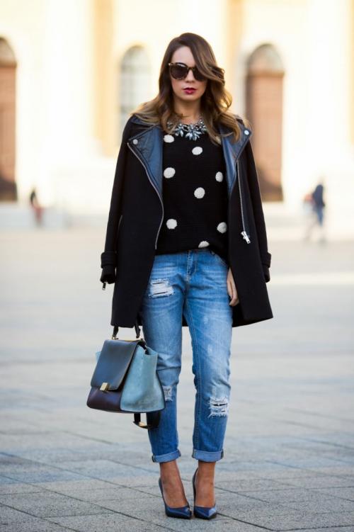 Как носить рваные джинсы осенью. [:RU]Как носить рваные джинсы осенью и зимой.[:]