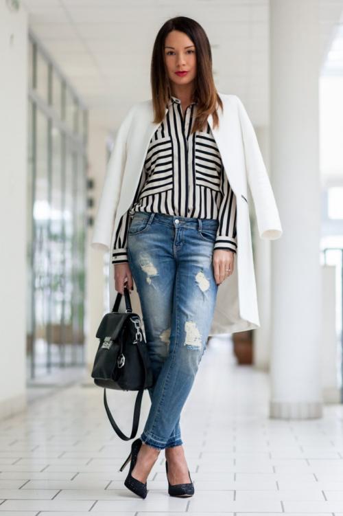 Как носить рваные джинсы осенью. [:RU]Как носить рваные джинсы осенью и зимой.[:]