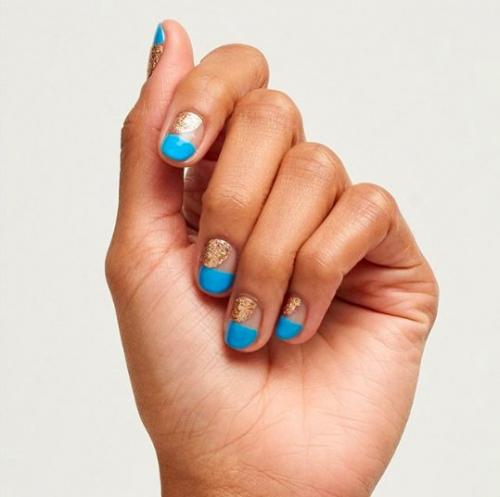 Можно ли комбинировать синий френч на белой базе с другими узорами. Сочетание синего френча с другими цветами и декором