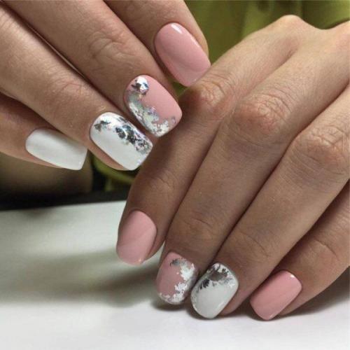 Бело-розовый маникюр. Маникюр белый с розовым