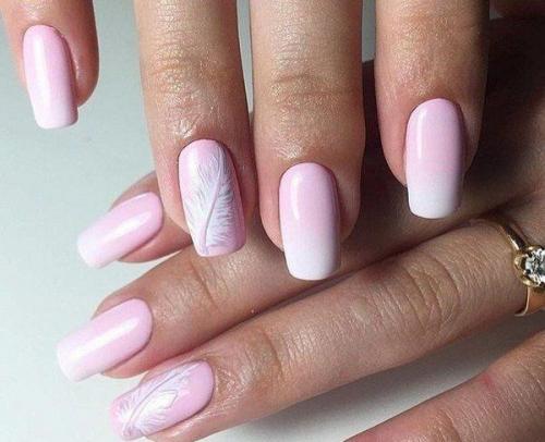 Бело-розовый маникюр. Маникюр белый с розовым