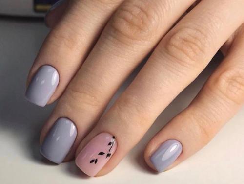Серо-розовый маникюр 2021. Маникюр серый с розовым — идеи красивых дизайнов с фото