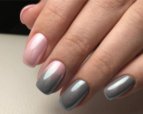 Серо-розовый маникюр 2021. Маникюр серый с розовым — идеи красивых дизайнов с фото
