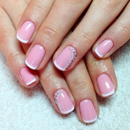 Маникюр розовый с белым. Маникюр белый с розовым