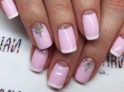 Маникюр розовый с белым. Маникюр белый с розовым