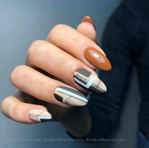 Черный маникюр с серебряными полосками. Маникюр с полосками 2022: 100 фото, модный дизайн