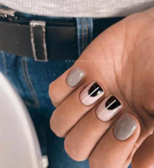Черный маникюр с серебряными полосками. Маникюр с полосками 2022: 100 фото, модный дизайн