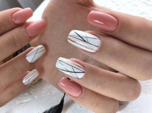 Маникюр розовый с белым. Маникюр белый с розовым