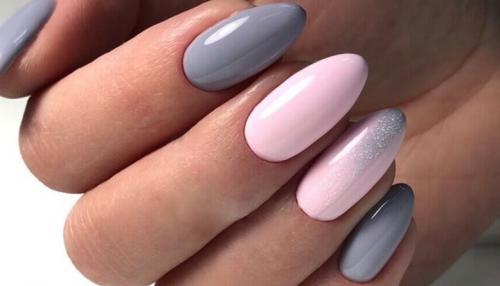 Серо-розовый маникюр 2021. Маникюр серый с розовым — идеи красивых дизайнов с фото