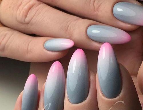 Серо-розовый маникюр 2021. Маникюр серый с розовым — идеи красивых дизайнов с фото