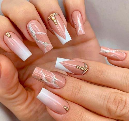 Матовый френч с рисунком. Френч с полосками, геометрией, паутинкой