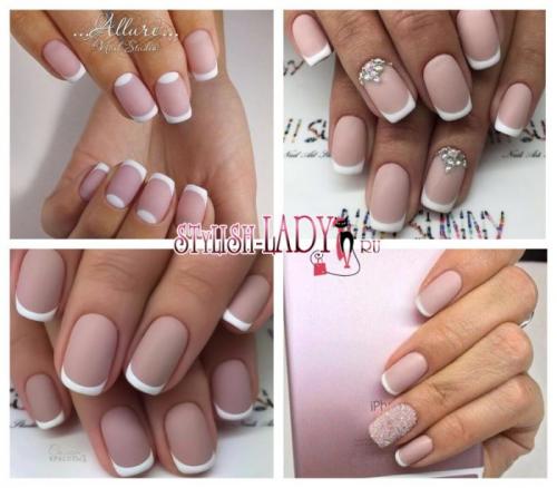 Матовый маникюр френч. Красивый и утонченный матовый френч
