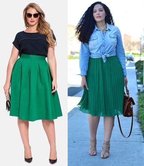 Юбка изумрудная с чем носить. С чем носить зеленую юбку разных фасонов