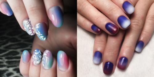 Маникюр шеллак с аэрографией на ногтях. Пошаговое создание рисунков аэрографом 02