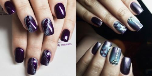 Маникюр шеллак с аэрографией на ногтях. Пошаговое создание рисунков аэрографом 03