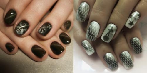 Маникюр шеллак с аэрографией на ногтях. Пошаговое создание рисунков аэрографом 04