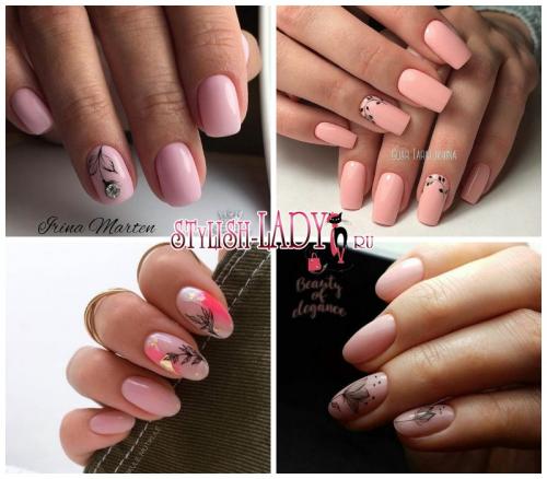 Можно ли делать черничный маникюр с розовым на коротких ногтях. Розовый маникюр с черными цветами и веточками: элегантный графичный дизайн