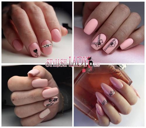 Можно ли делать черничный маникюр с розовым на коротких ногтях. Розовый маникюр с черными цветами и веточками: элегантный графичный дизайн