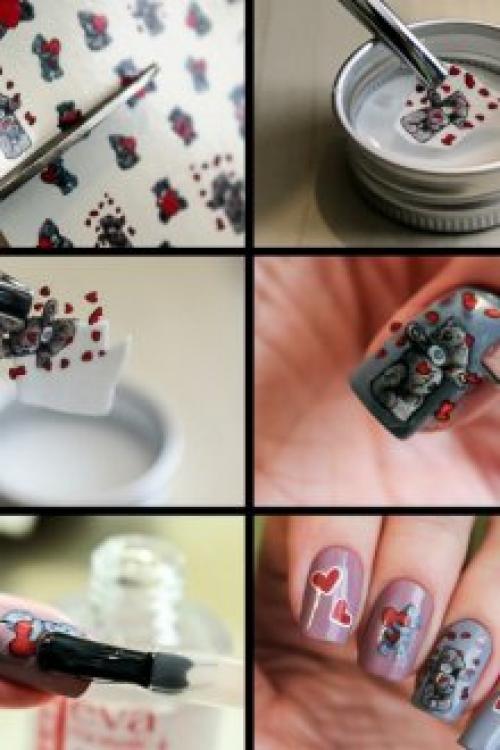 Наклейки на гель-лак пошагово. Наклейки на шеллак