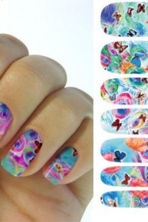 Наклейки на гель-лак пошагово. Наклейки на шеллак