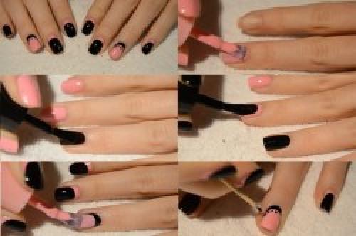 Черно-розовый маникюр: 10 стильных идей для дизайна ногтей 02
