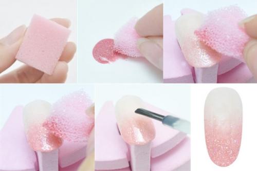 Розово-чёрный маникюр с блестками: пошаговая инструкция для начинающих 07