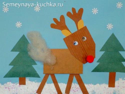 Как сделать объемного оленя из картона. Для детей.