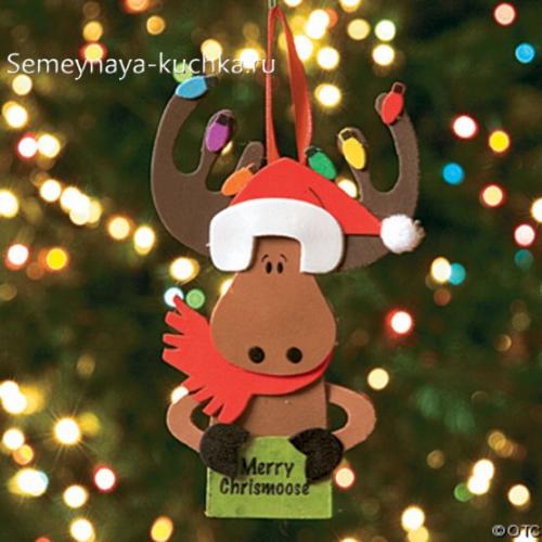 Как сделать объемного оленя из картона. Для детей.