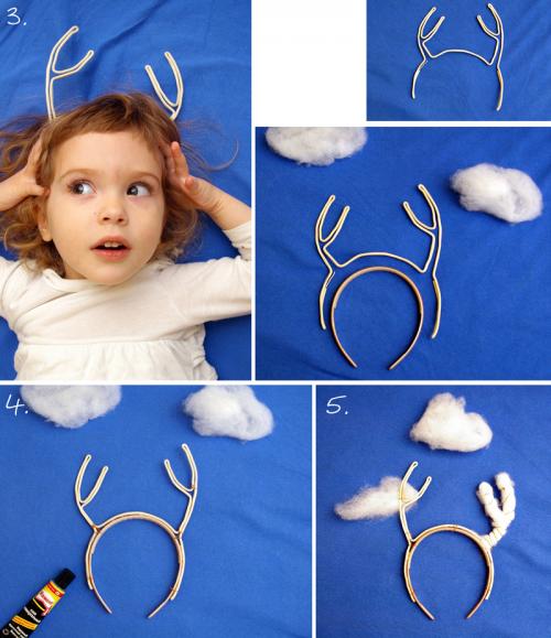 МК Как сделать оленьи рожки.