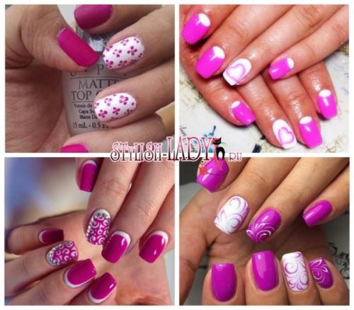 Какие цвета маникюра лучше всего сочетаются с фуксией. Роскошный маникюр цвета фуксия для настоящих королев!