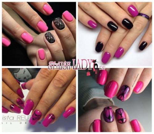 Какие цвета маникюра лучше всего сочетаются с фуксией. Роскошный маникюр цвета фуксия для настоящих королев!