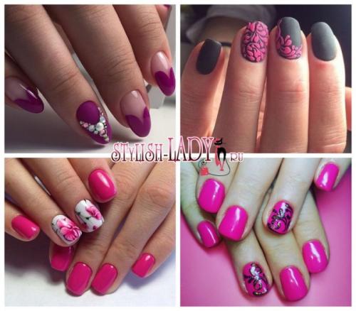 Какие цвета маникюра лучше всего сочетаются с фуксией. Роскошный маникюр цвета фуксия для настоящих королев!
