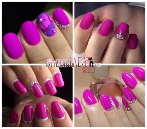 Какие цвета маникюра лучше всего сочетаются с фуксией. Роскошный маникюр цвета фуксия для настоящих королев!
