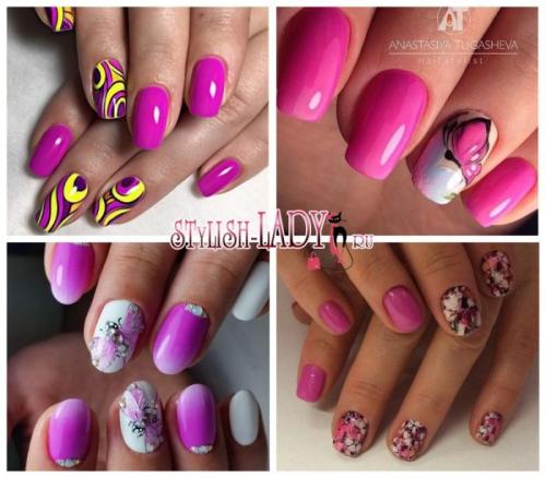 Какие цвета маникюра лучше всего сочетаются с фуксией. Роскошный маникюр цвета фуксия для настоящих королев!