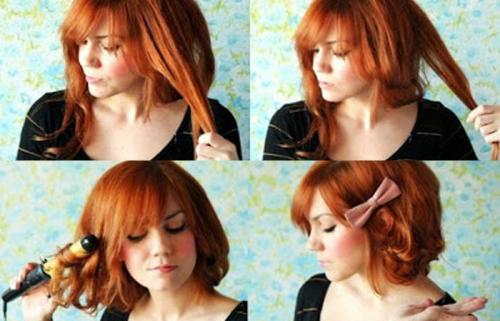 5 способов сделать короткую прическу. #3. Вьющийся боб с косой по верху 10 5 способов сделать короткую прическу. #3. Вьющийся боб с косой по верху 10