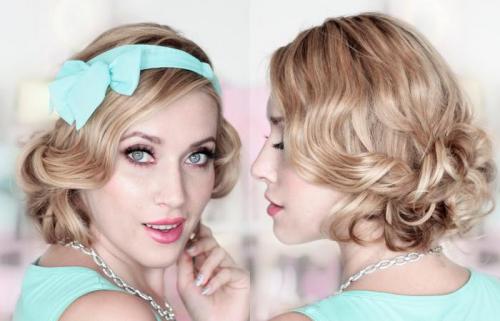 5 способов сделать короткую прическу. #3. Вьющийся боб с косой по верху 04 5 способов сделать короткую прическу. #3. Вьющийся боб с косой по верху 04