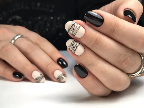 Дизайн ногтей черно бежевый. Особенности сочетания
