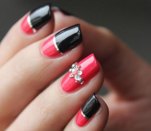 Черно-красный маникюр на короткие ногти. Фото черно-красного маникюра на коротких и длинных ногтях: красивый и модный дизайн