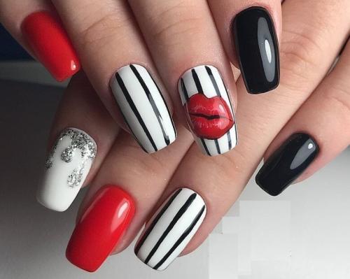 Черно-красный маникюр на короткие ногти. Фото черно-красного маникюра на коротких и длинных ногтях: красивый и модный дизайн