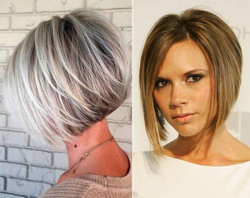 Градуированный боб-каре с пышным затылком и удлинением к лицу. Кому подойдет